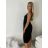 Women's Long Chiffon Short Sleeve Dress (S/M ONE SIZE) ITALIAN FASHION IMWGS231048 S / M / L black