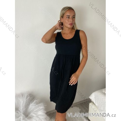 Women's Long Chiffon Short Sleeve Dress (S/M ONE SIZE) ITALIAN FASHION IMWGS231048 S / M / L black