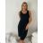 Women's Long Chiffon Short Sleeve Dress (S/M ONE SIZE) ITALIAN FASHION IMWGS231048 S / M / L black