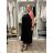 Summer dress oval short sleeve women's oversized (50/52/54 ONE SIZE) ITALIAN FASHION IM425011 50/52/54 black