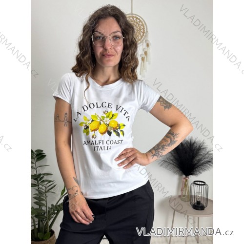 T-shirt short sleeve women (UNI S-M) ITALIAN FASHION IMM20330 white S / M / L