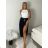 Women's Long Chiffon Short Sleeve Dress (S/M ONE SIZE) ITALIAN FASHION IMWGS231048 S / M / L black