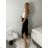 Women's Long Chiffon Short Sleeve Dress (S/M ONE SIZE) ITALIAN FASHION IMWGS231048 S / M / L black