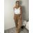 Women's Summer Long Pants (M/L ONE SIZE) ITALIAN FASHION IMD24054 M / L light beige