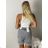 Women's Long Sleeve Shirt Dress (S/M ONE SIZE) ITALIAN FASHION IMWD232607 40 grey