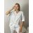 Women's Long Chiffon Short Sleeve Dress (S/M ONE SIZE) ITALIAN FASHION IMWGS231048  white