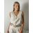 Women's Long Chiffon Short Sleeve Dress (S/M ONE SIZE) ITALIAN FASHION IMWGS231048 S / M / L beige