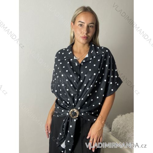 Classic 3/4 long sleeve shirt for women, oversized (50/52/54 ONE SIZE) ITALIAN FASHION IMWDL252349