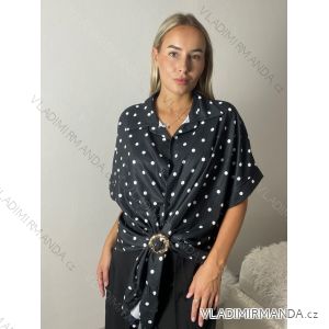 Classic 3/4 long sleeve shirt for women, oversized (50/52/54 ONE SIZE) ITALIAN FASHION IMWDL252349