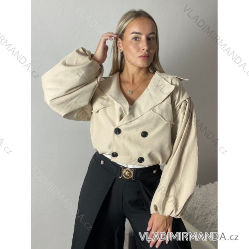 Women's Long Sleeve Jacket (S/M ONE SIZE) ITALIAN FASHION IMWB232761 S / M / L beige