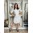 Women's Long Chiffon Short Sleeve Dress (S/M ONE SIZE) ITALIAN FASHION IMWGS231048 L/XL white
