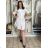 Women's Long Chiffon Short Sleeve Dress (S/M ONE SIZE) ITALIAN FASHION IMWGS231048 L/XL white