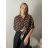 Classic 3/4 long sleeve shirt for women, oversized (50/52/54 ONE SIZE) ITALIAN FASHION IMWDL252349 S / M / L Brown