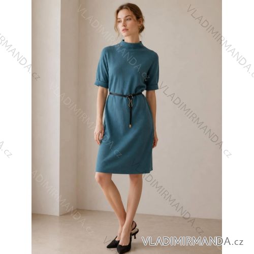 Women's long sleeve stand-up collar sweater dress, oversized (XL/2XL/3XL ONE SIZE) ITALIAN FASHION IMC260242
