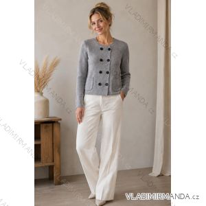 Women's long sleeve knitted sweater with buttons (S/M/L ONE SIZE) ITALIAN FASHION IMC260246
