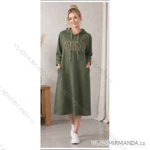 Women's long sleeve hooded dress, oversized (44/46/48/50 ONE SIZE) ITALIAN FASHION IMC260286
