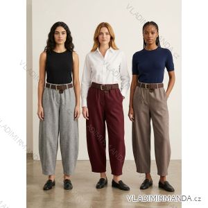 Women's trousers with belt (48/50/52/54 ONE SIZE) ITALIAN FASHION IM4260314
