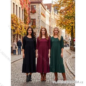 Cotton dress 3/4 sleeve women's oversized (44/46/48 ONE SIZE) ITALIAN FASHION IM4260301