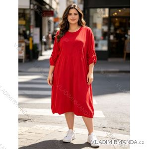 Women's long sleeve cotton dress, oversized (46/48/50 ONE SIZE) ITALIAN FASHION IM4260307