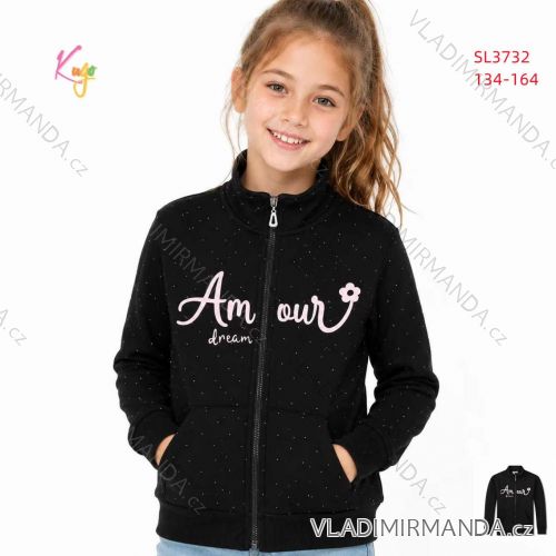 Warm long-sleeved sweatshirt for girls (134-164) KUGO SL3732
