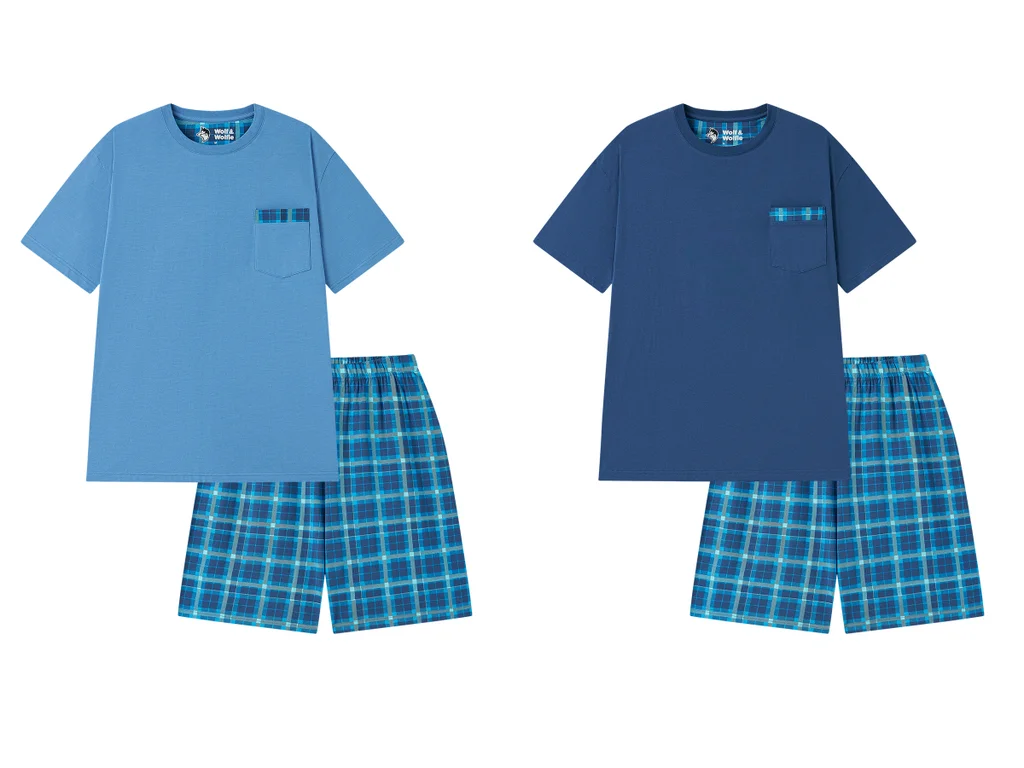 Men's short-sleeved pajamas, oversized (M - 3XL) WOLF S2675D