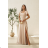 Women's (34-38) POLISH FASHION PMLWD24AMELIA Strapless Sequin Long Party Dress beige 