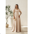 Women's (34-38) POLISH FASHION PMLWD24AMELIA Strapless Sequin Long Party Dress beige 