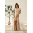 Women's (34-38) POLISH FASHION PMLWD24AMELIA Strapless Sequin Long Party Dress beige 