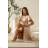 Women's (34-38) POLISH FASHION PMLWD24AMELIA Strapless Sequin Long Party Dress beige 