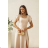 Women's (34-38) POLISH FASHION PMLWD24AMELIA Strapless Sequin Long Party Dress beige 