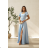 Women's (34-38) POLISH FASHION PMLWD24AMELIA Strapless Sequin Long Party Dress blue 