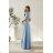 Women's (34-38) POLISH FASHION PMLWD24AMELIA Strapless Sequin Long Party Dress blue 