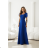 Women's (34-38) POLISH FASHION PMLWD24AMELIA Strapless Sequin Long Party Dress Royal blue 36