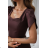 Women's (34-38) POLISH FASHION PMLWD24AMELIA Strapless Sequin Long Party Dress brown Chocolate 