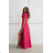 Women's (34-38) POLISH FASHION PMLWD24AMELIA Strapless Sequin Long Party Dress růžová fuchsiová 