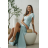 Women's (34-38) POLISH FASHION PMLWD24AMELIA Strapless Sequin Long Party Dress olive green 48