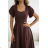 Women's (34-38) POLISH FASHION PMLWD24AMELIA Strapless Sequin Long Party Dress brown Chocolate 48