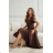 Women's (34-38) POLISH FASHION PMLWD24AMELIA Strapless Sequin Long Party Dress brown Chocolate 48