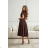 Women's (34-38) POLISH FASHION PMLWD24AMELIA Strapless Sequin Long Party Dress brown Chocolate 48