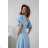 Women's (34-38) POLISH FASHION PMLWD24AMELIA Strapless Sequin Long Party Dress blue 50