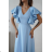 Women's (34-38) POLISH FASHION PMLWD24AMELIA Strapless Sequin Long Party Dress blue 50