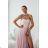 Women's (34-38) POLISH FASHION PMLWD24AMELIA Strapless Sequin Long Party Dress rose old rose 34