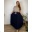 Women's long pleated skirt with belt, oversized (44/46/48 ONE SIZE) ITALIAN FASHION IM4260315