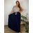Women's long pleated skirt with belt, oversized (44/46/48 ONE SIZE) ITALIAN FASHION IM4260315