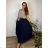 Women's long pleated skirt with belt, oversized (44/46/48 ONE SIZE) ITALIAN FASHION IM4260315