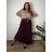 Women's long pleated skirt with belt, oversized (44/46/48 ONE SIZE) ITALIAN FASHION IM4260315
