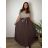 Women's long pleated skirt with belt, oversized (44/46/48 ONE SIZE) ITALIAN FASHION IM4260315