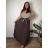 Women's long pleated skirt with belt, oversized (44/46/48 ONE SIZE) ITALIAN FASHION IM4260315