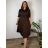 Shirt 3/4 sleeve ladies strip (4XL/5XL ONE SIZE) ITALSKÁ MÓDA IM422026 46/48/50 black