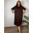Shirt 3/4 sleeve ladies strip (4XL/5XL ONE SIZE) ITALSKÁ MÓDA IM422026 46/48/50 black